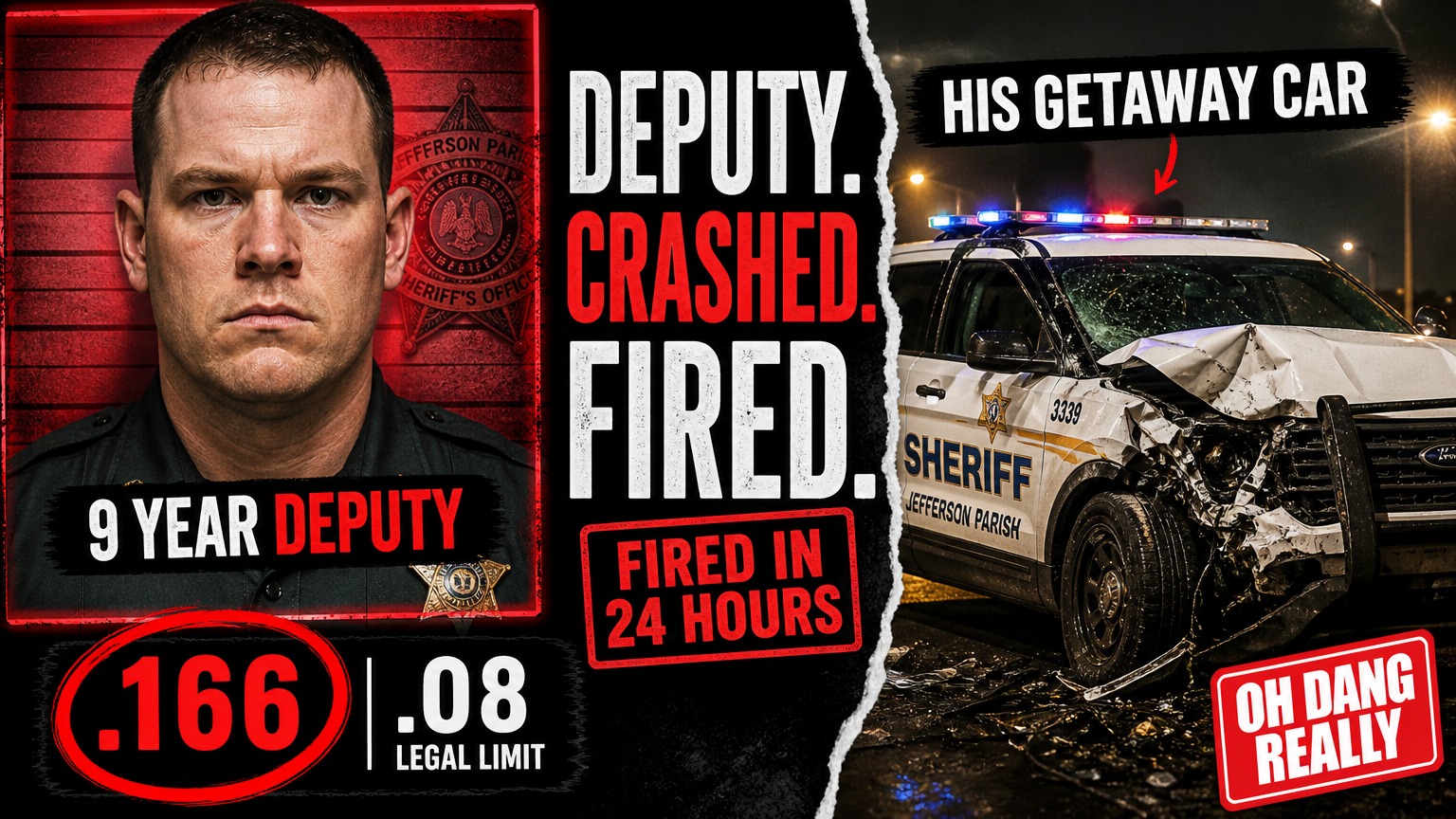 Kyle Nugent: JPSO Deputy Fired in 24 Hours Over Patrol Unit Crash