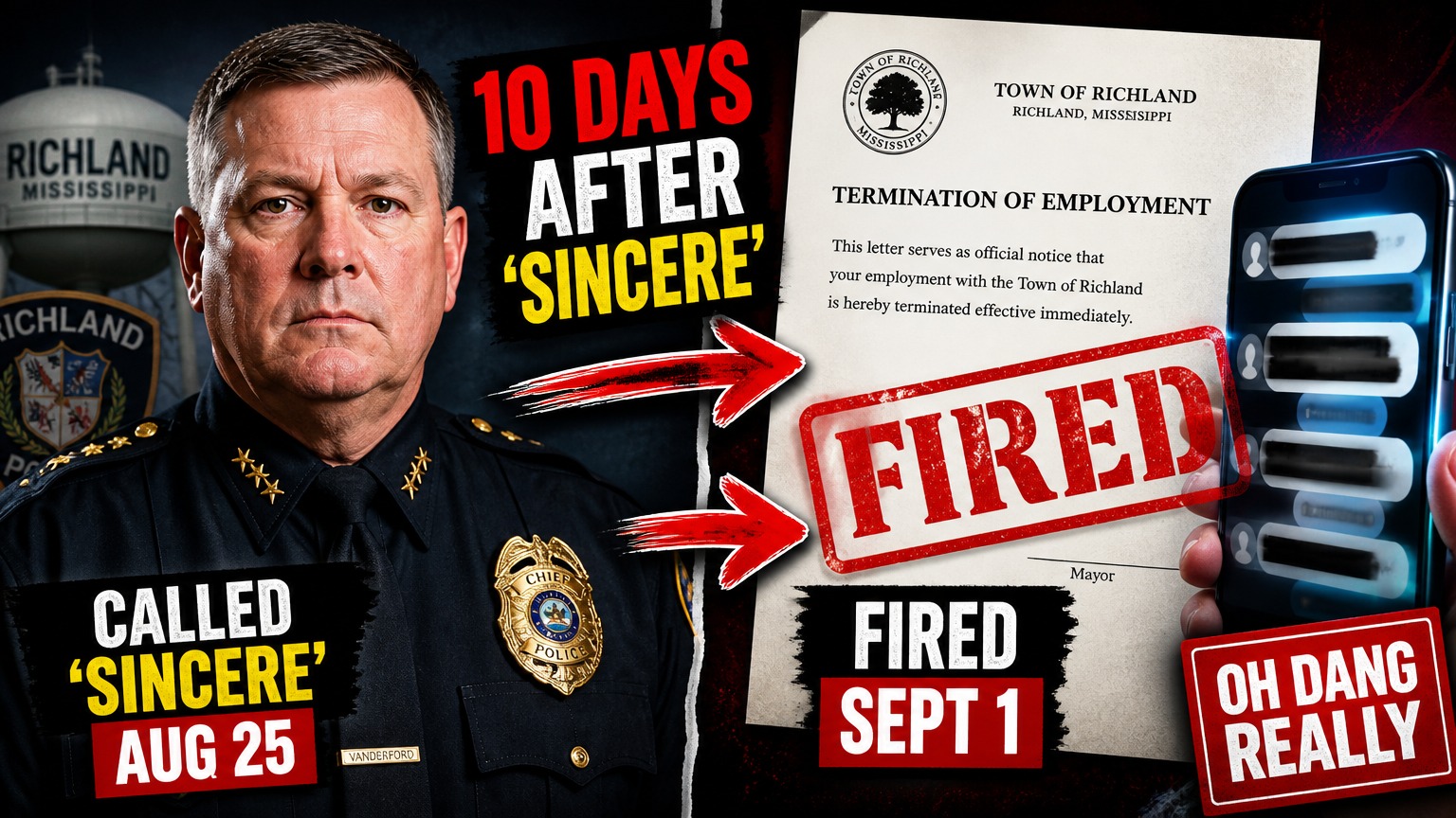 Mississippi Police Chief Harold Vanderford Fired Over Racist Texts