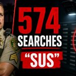 Indian River County Sgt. John Finnegan searched the same two plates 574 times in the Flock system — reasons logged include "SUS" and "DAYTIME SEARCH FOR BEST RESULT."