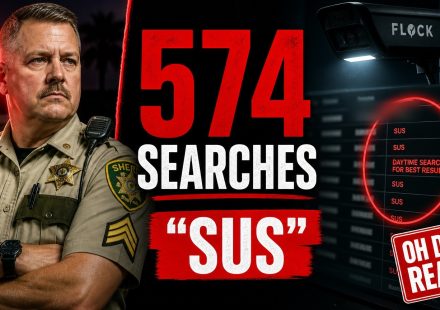 Indian River County Sgt. John Finnegan searched the same two plates 574 times in the Flock system — reasons logged include "SUS" and "DAYTIME SEARCH FOR BEST RESULT."