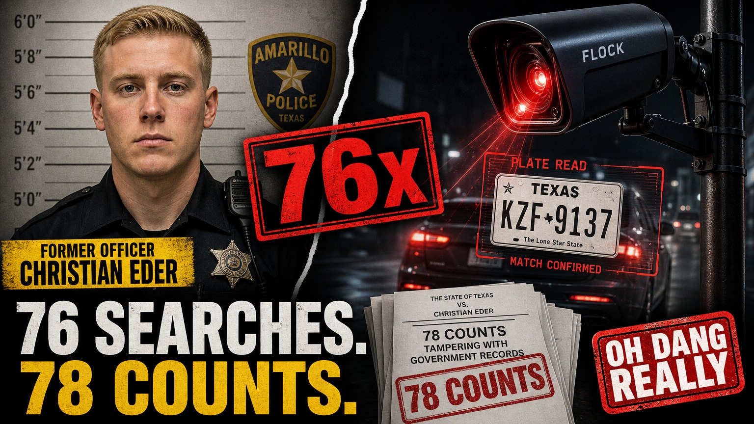Christian Eder: Ex-Amarillo Cop Charged With 78 Counts Over Flock Cameras