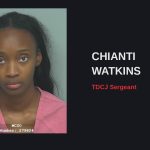 Booking photo of TDCJ Sgt. Chianti Watkins, Montgomery County Sheriff's Office