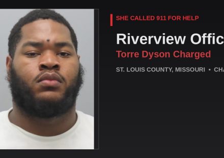 Booking photo of Riverview MO officer Torre Dyson, charged Oct 2026